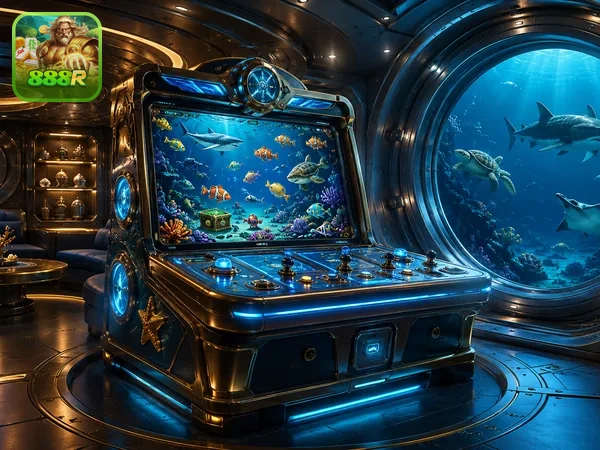 Tampilan permainan 888r Jackpot Fishing dengan tema memancing