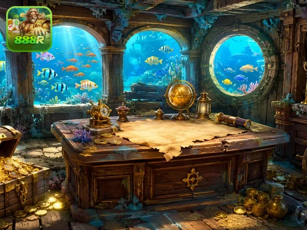 Elemen visual dan fitur permainan pada 888r Jackpot Fishing